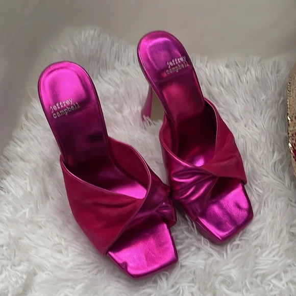 Free People Jeffrey Campbell Luna Metallic Platform Fuchsia Twisted - Picture 6 of 9